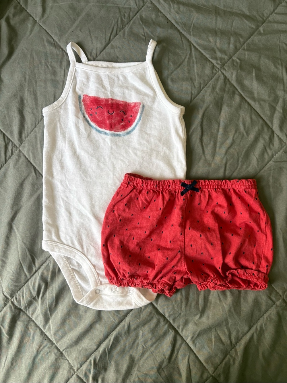 Carters Watermelon Onesie matching set -24M